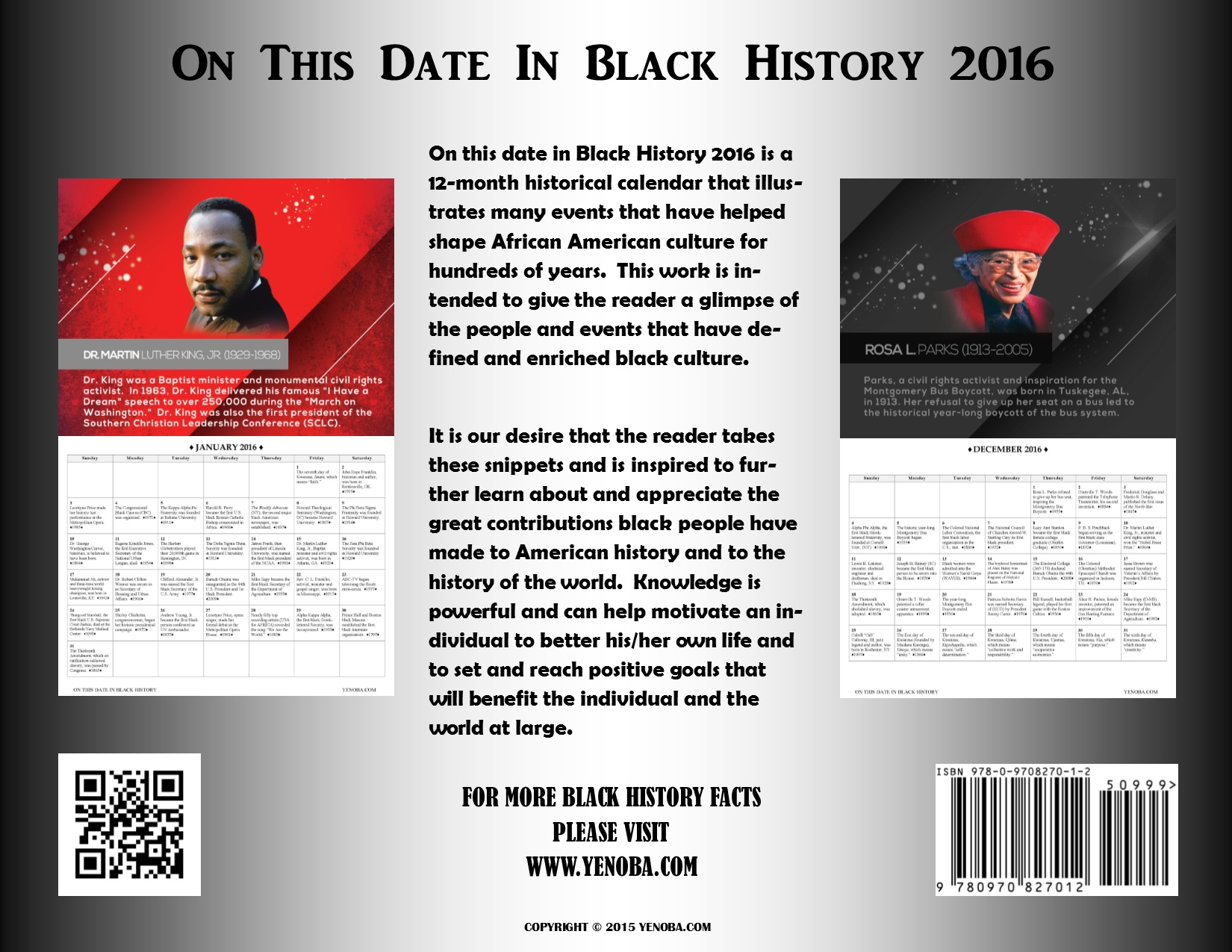 2016 BLACK HISTORY WALL CALENDAR